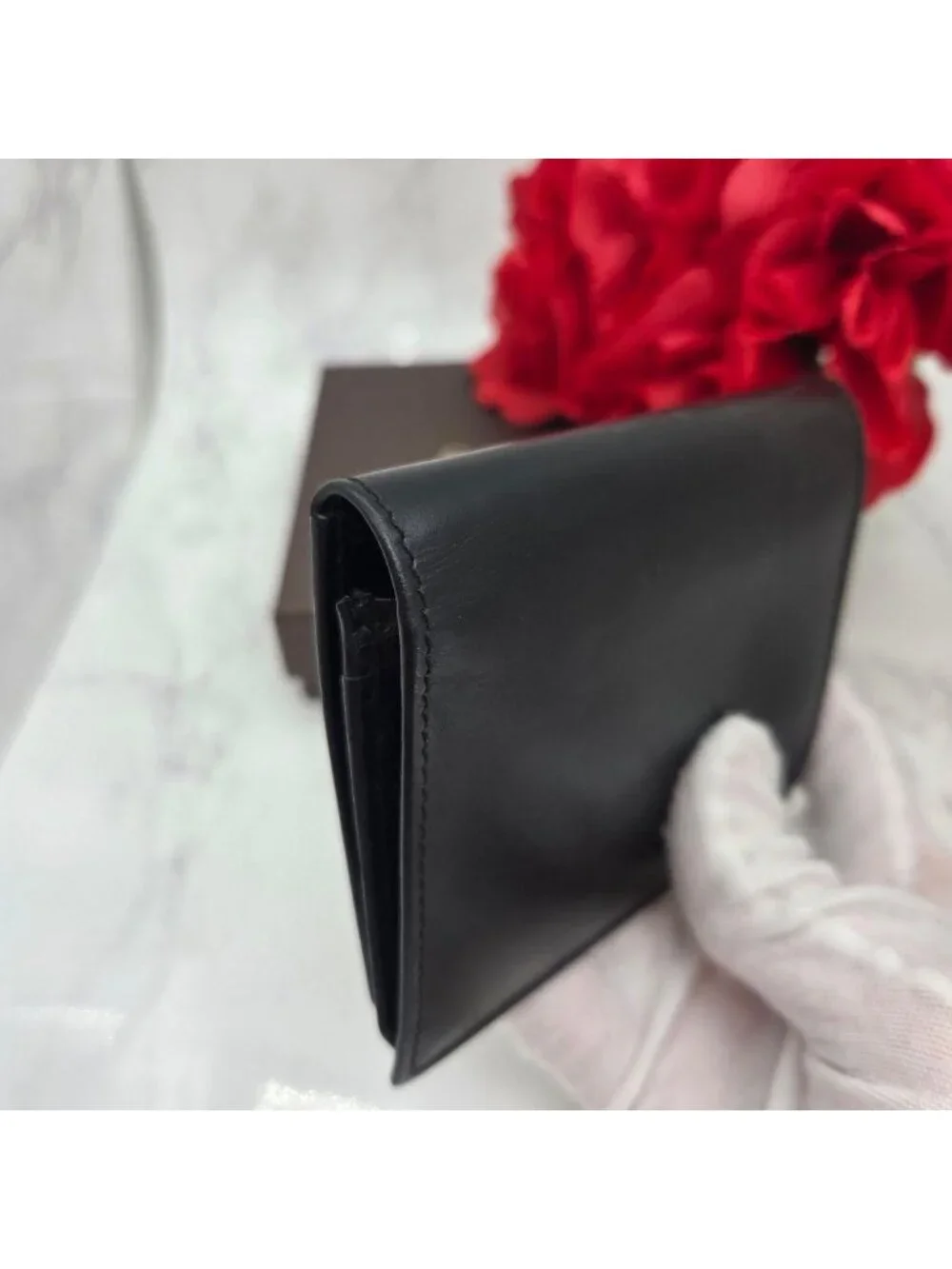 Gucci Card Case Coin Purse Leather Black
